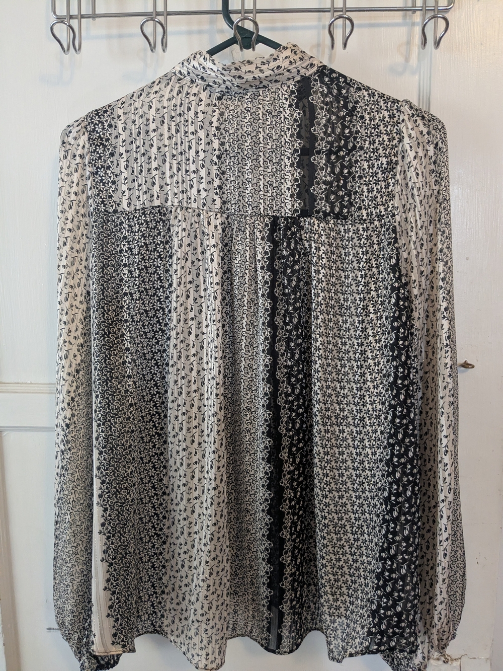 Black & White Patchwork Print Blouse